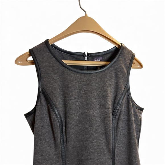 Y2K Glam Grey & Black Contour Detailing Fitted Sleeveless Mini Dress Rafaella 6P - Picture 3 of 12